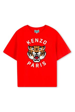 Red cotton Lucky Tiger T-shirt KENZO KIDS | K61137997